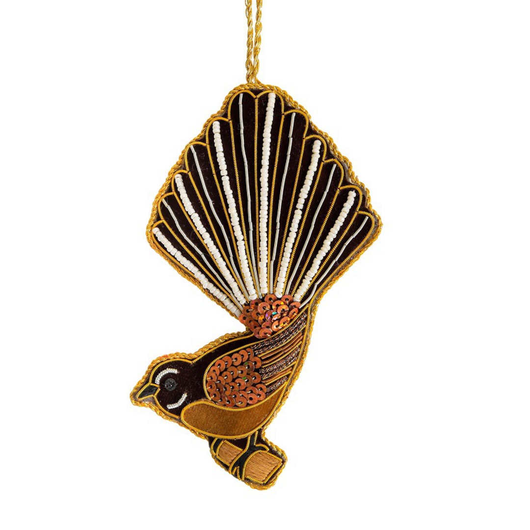 Sparkly NZ Bird, Fantail / Piwakawaka 14cm image 0